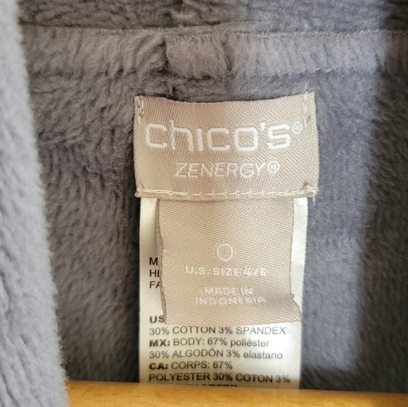 Chico's | Zenergy Gray Plush Open Front Jacket Cardigan - Picture 5 of 5